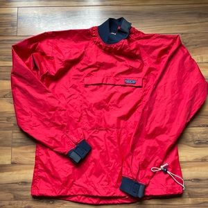Patagonia red windbreakers for men - kayaking dry top.